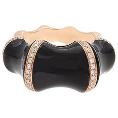 Black Onyx Diamond Gold Ring