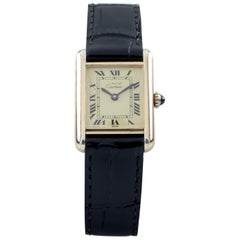 Vintage Must de Cartier Vermeil Women's Hand-Winding Watch with Aftermarket Leather Band