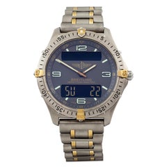 Used Breitling Aerospace Titanium Two-Tone Men's Quartz Watch with Case F65062