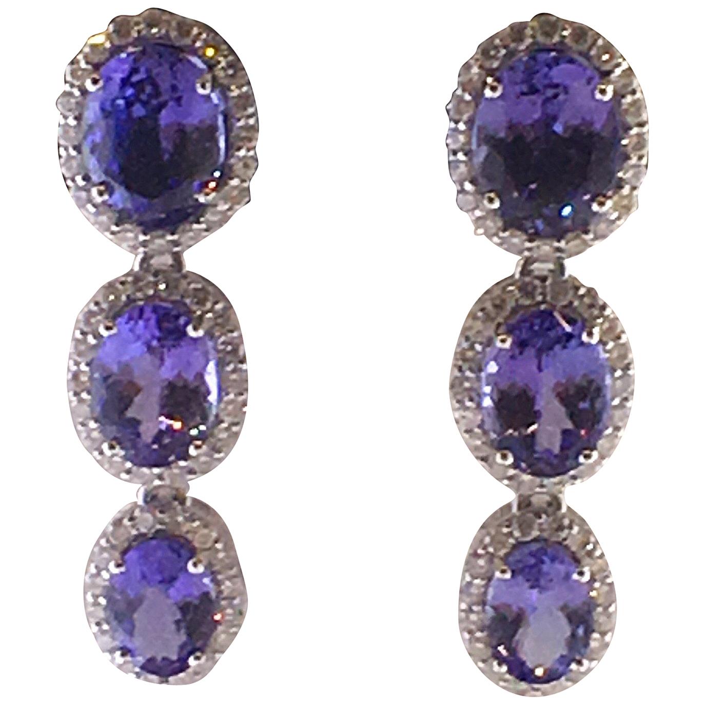 AIG Certified Tanzanite Diamond Earrings