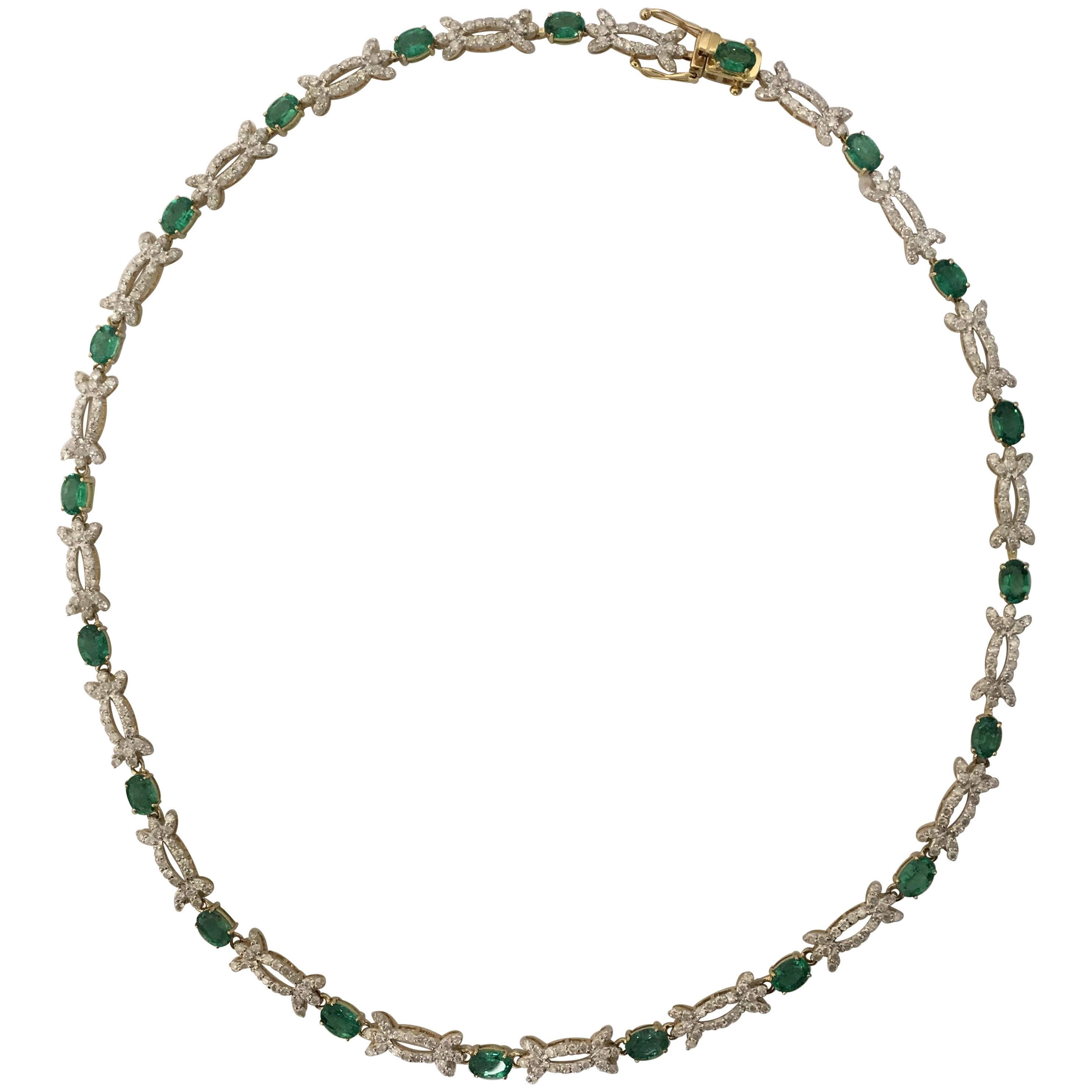 AIG Certified Emerald Diamond Necklace