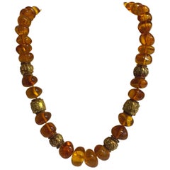 Collier d'ambre et d'or antique Altfield