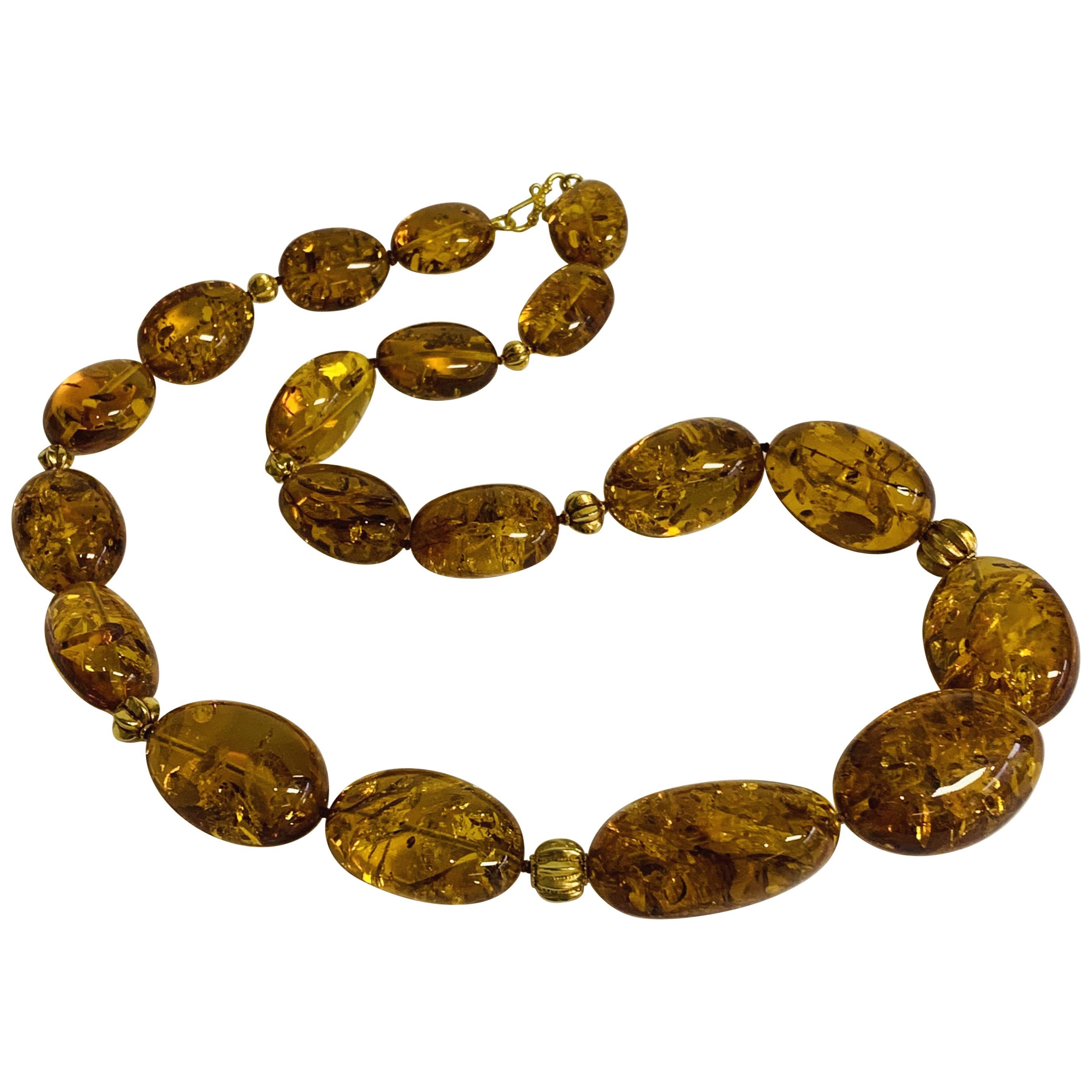 Altfield Amber and Old Gold Necklace