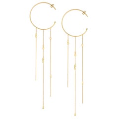 Sweet Pea Bits And Bobs 18k Yellow Gold Hoop Earrings With Chains