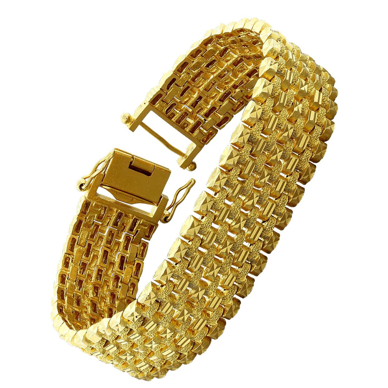 Impressive Gold Extra Wide Bracelet at 1stDibs