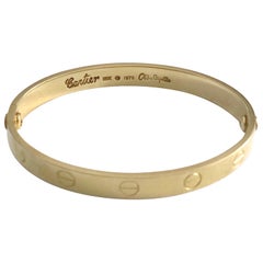 Cartier Love Bracelet Signed Aldo Cipullo 1970 18 Karat Yellow Gold