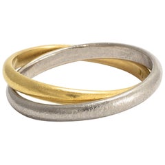 Vintage Interlinked Two-Tone Gold Wedding Band