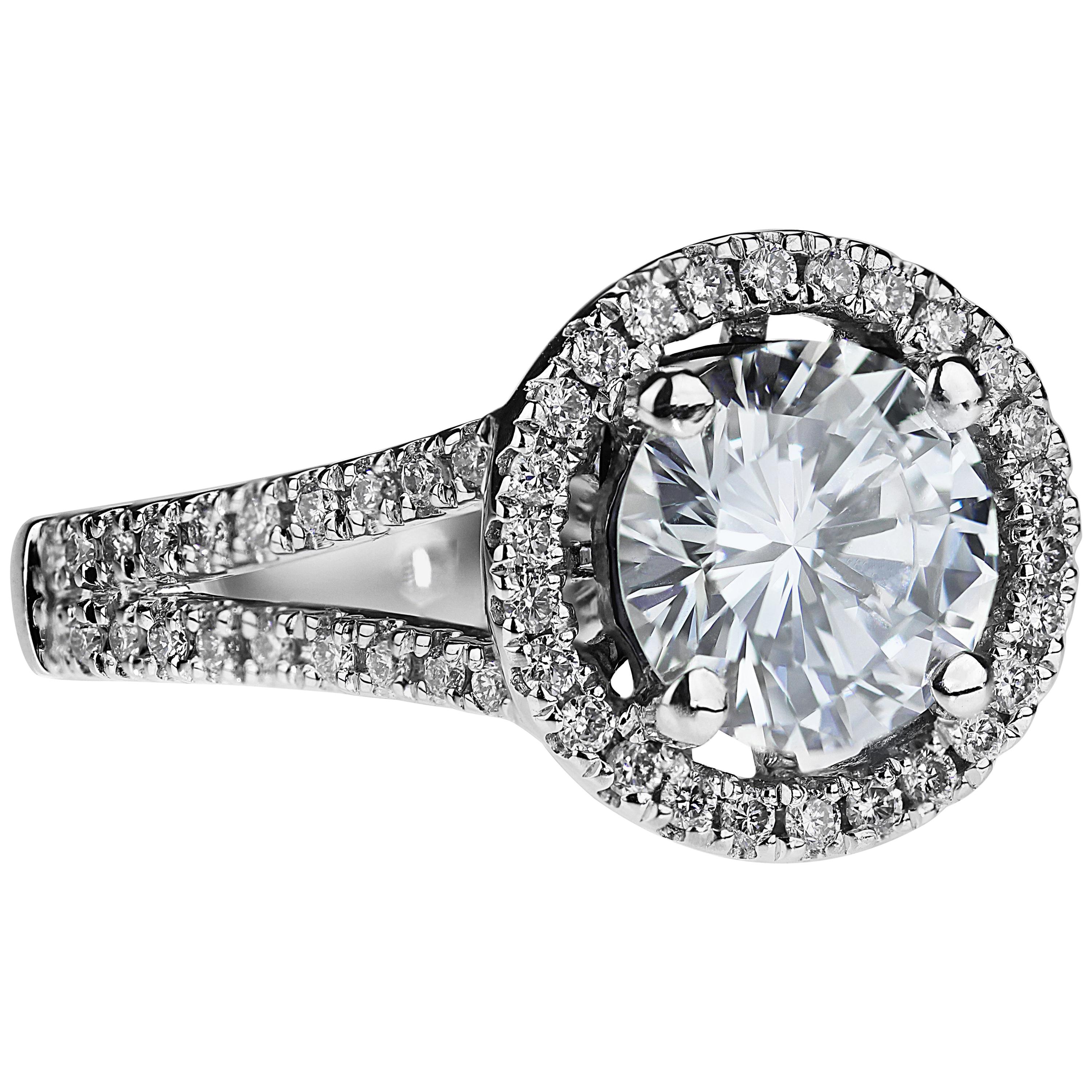 GIA-zertifizierter natürlicher blauer Fancy-Ring mit rundem Diamant im Brillantschliff von 1::43 ct