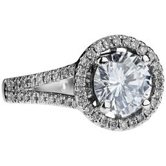 GIA Certified Natural Blue Fancy Colour Round Brilliant Cut Diamond 1.43ct Ring