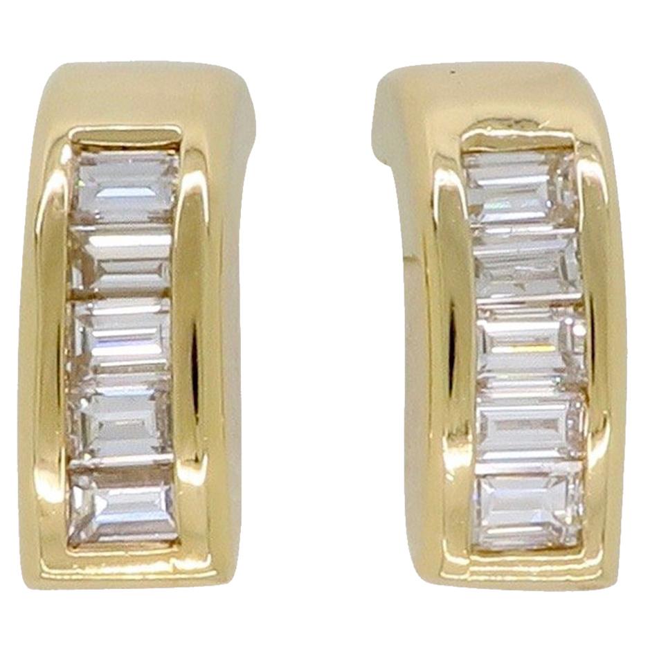 Baguette Cut Diamond Earrings