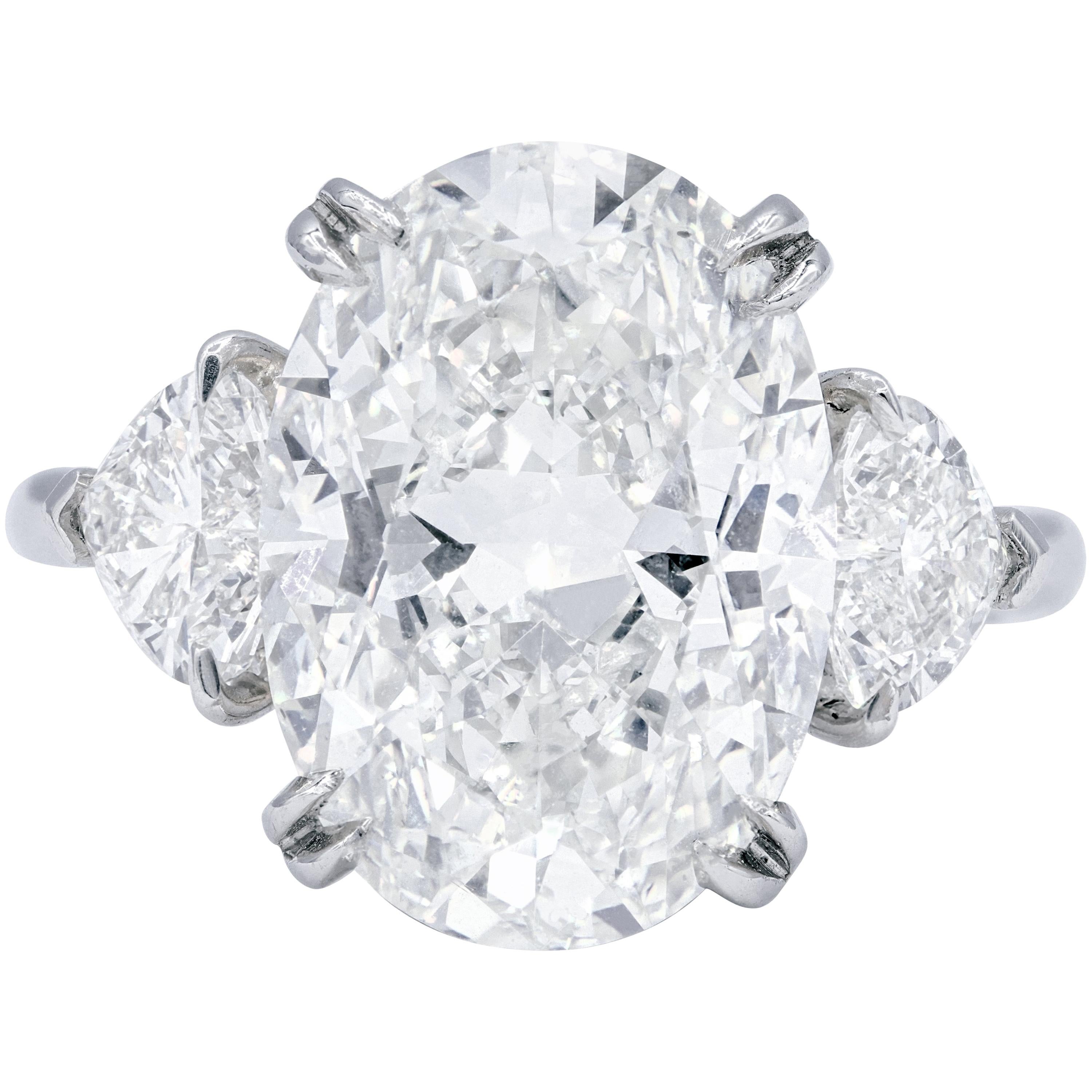 GIA Certified 7.01 Carat I-VS2 Oval Diamond Ring