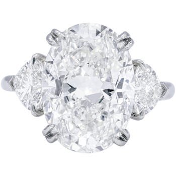 7.01-Carat Oval Diamond Ring