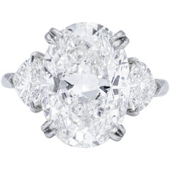 Used GIA Certified 7.01 Carat I-VS2 Oval Diamond Ring