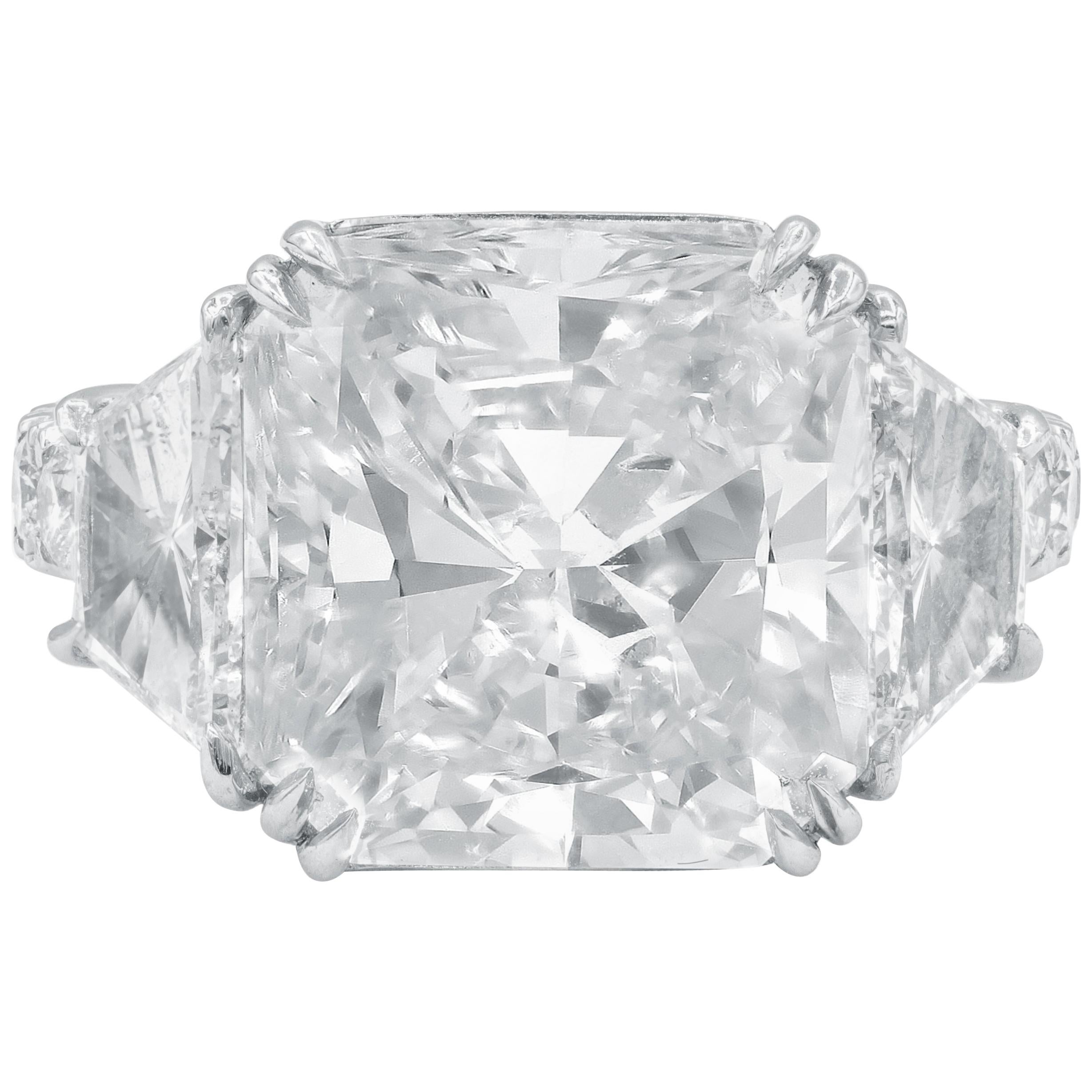 Bague en diamant taille radiant de 10,08 carats certifié GIA