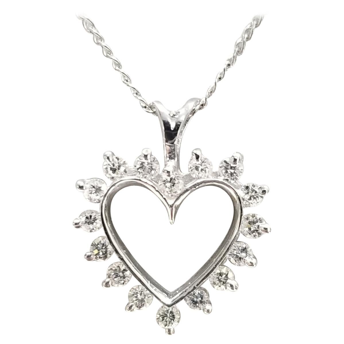 14 Karat Diamond Heart Pendant