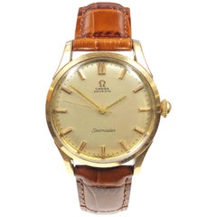 Retro Omega Seamaster Automatic Gold Top and Stainless Steel Wristwatch