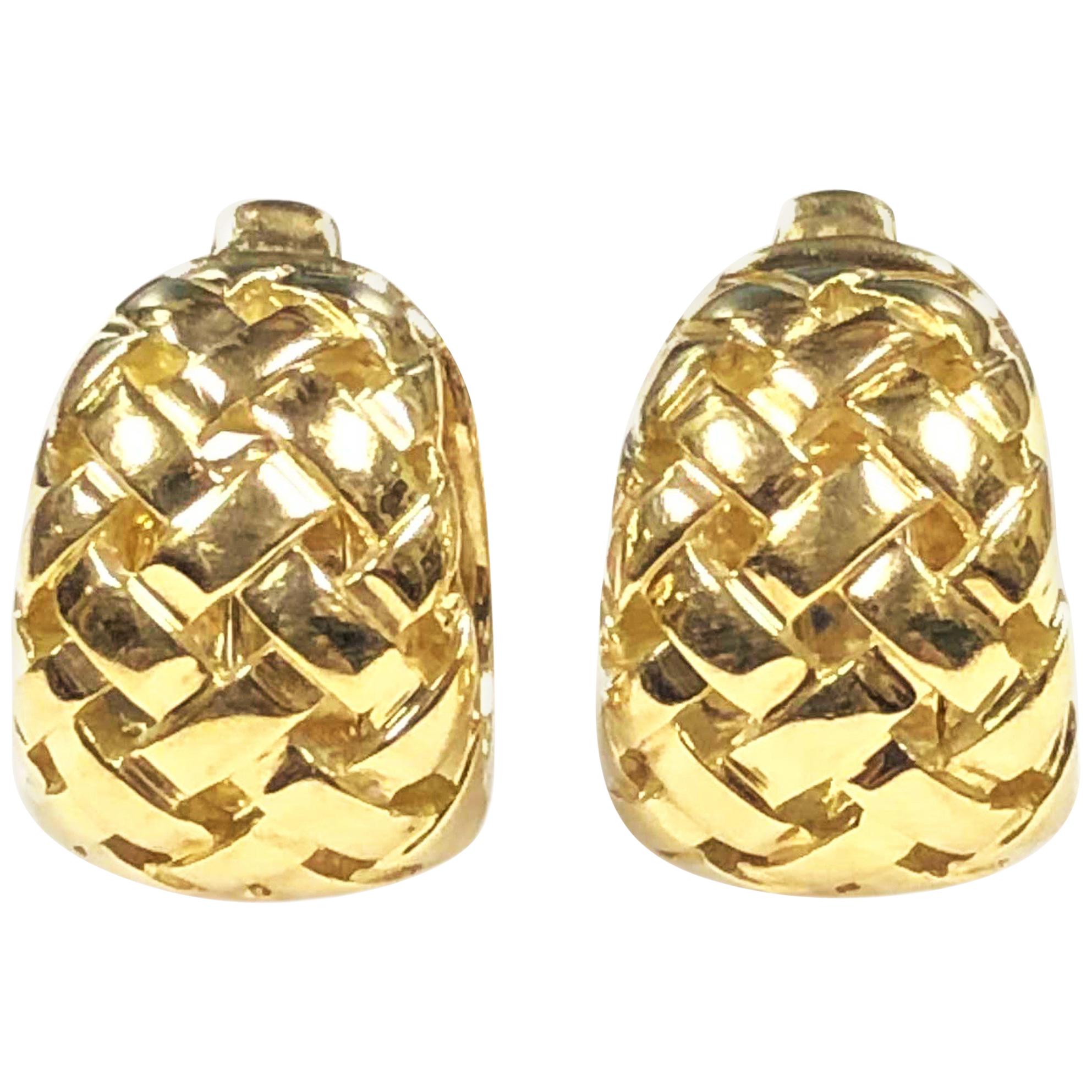 Tiffany & Co. Vannerie Yellow Gold Earrings