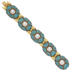 Bracciale in oro con perle turchesi Buccellati