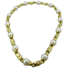 Bvlgari "Passo Doppio" Pearl Yellow Gold Necklace