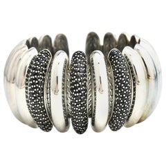 John Hardy Sterling Silver Black Sapphire Bedeg Lava Flex Cuff Bracelet