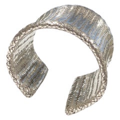 Angela Cummings Large Woven Mesh Sterling Cuff Bracelet