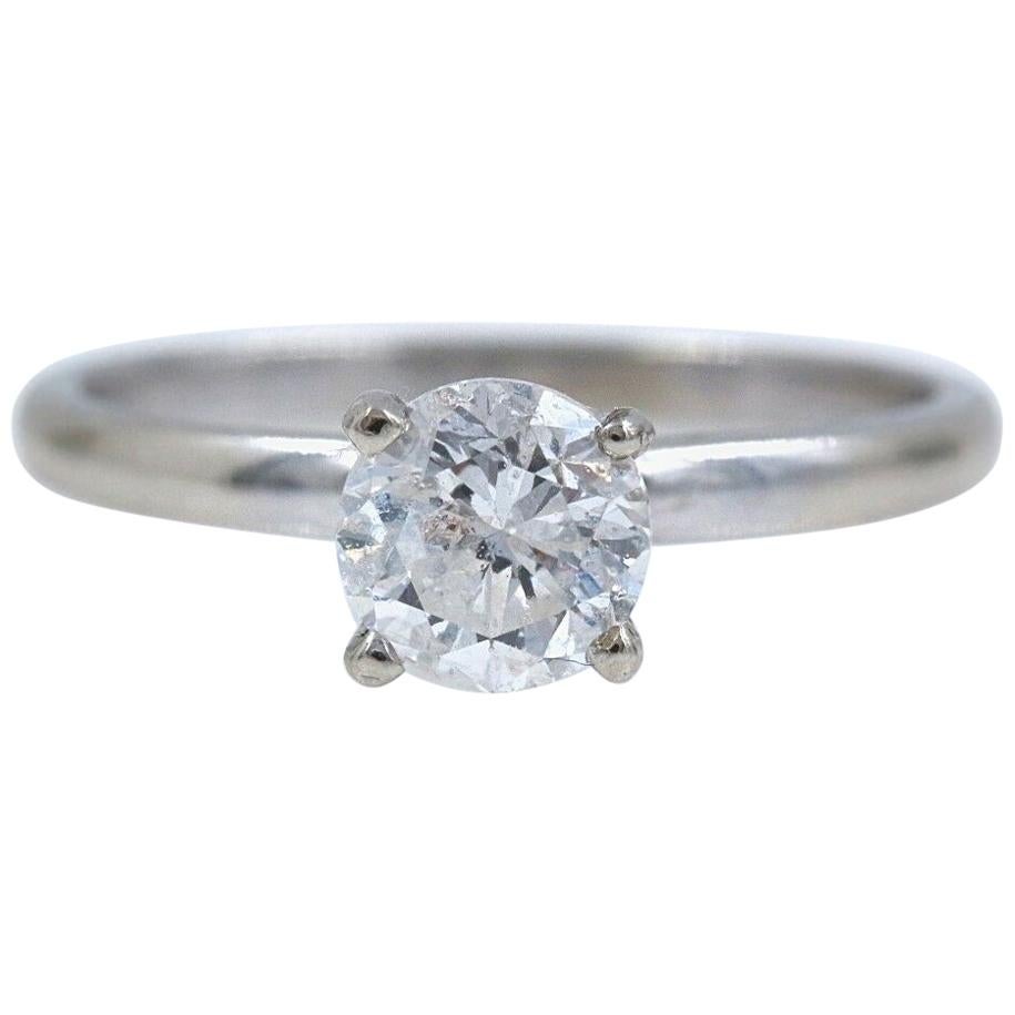 Diamond Engagement Ring Round 1.00 Carat 14 Karat White Gold