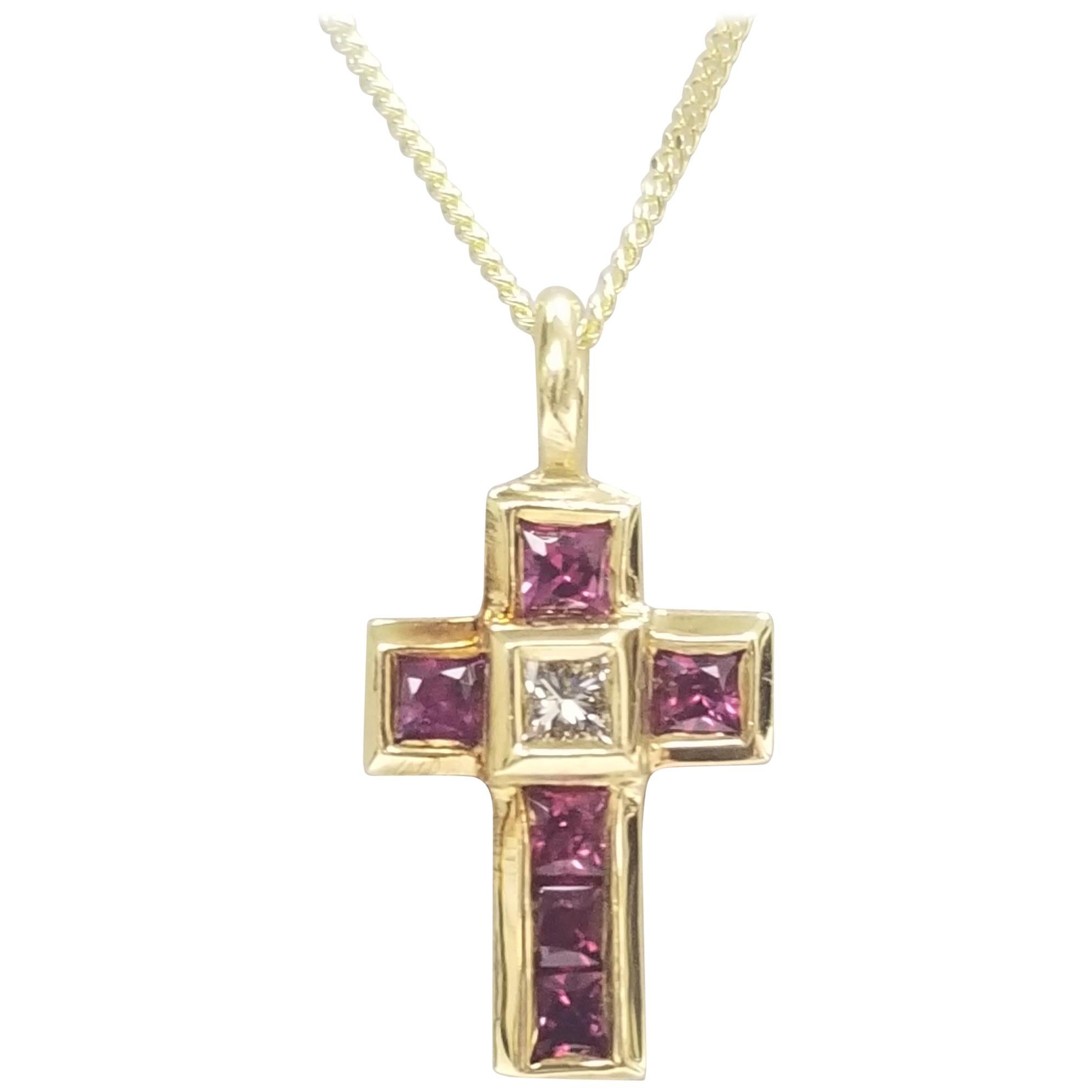 18 Karat Ruby Princess and Diamond Pendant