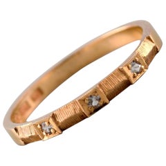 Alton, Falköping, Swedish Modernist Gold Ring with Diamonds, 18 Carat