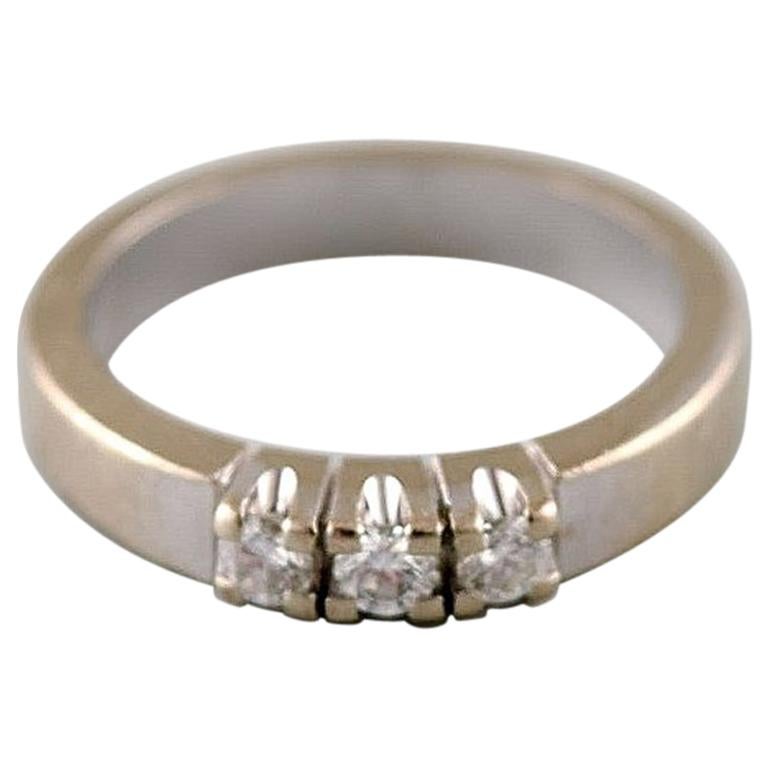 Henning Ulrichsen ‘Denmark’ Ring in 14 Karat White Gold For Sale