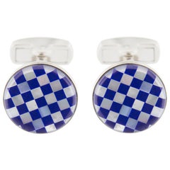 Jona Lapis Lazuli Mother of Pearl Sterling Silver Cufflinks