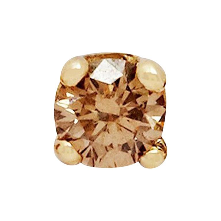 Cognacfarbener Diamant-Ohrstecker (Einzeln) von Allison Bryan im Angebot