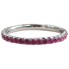 18k White Gold Stackable Eternity Band with .85 carats of Pink Sapphire 