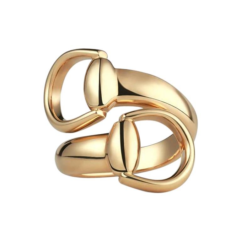 Gucci Horsebit 18 Karat Yellow Gold Ring For Sale