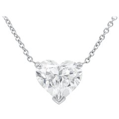 GIA Certified 3.01 Carat Heart Cut Diamond Pendant