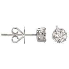 Giulians Small 18K Diamond Set Cluster Stud Earrings