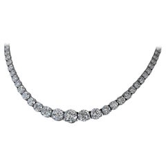 50.65 Carat Handmade Diamond Riviera Necklace GIA Certified