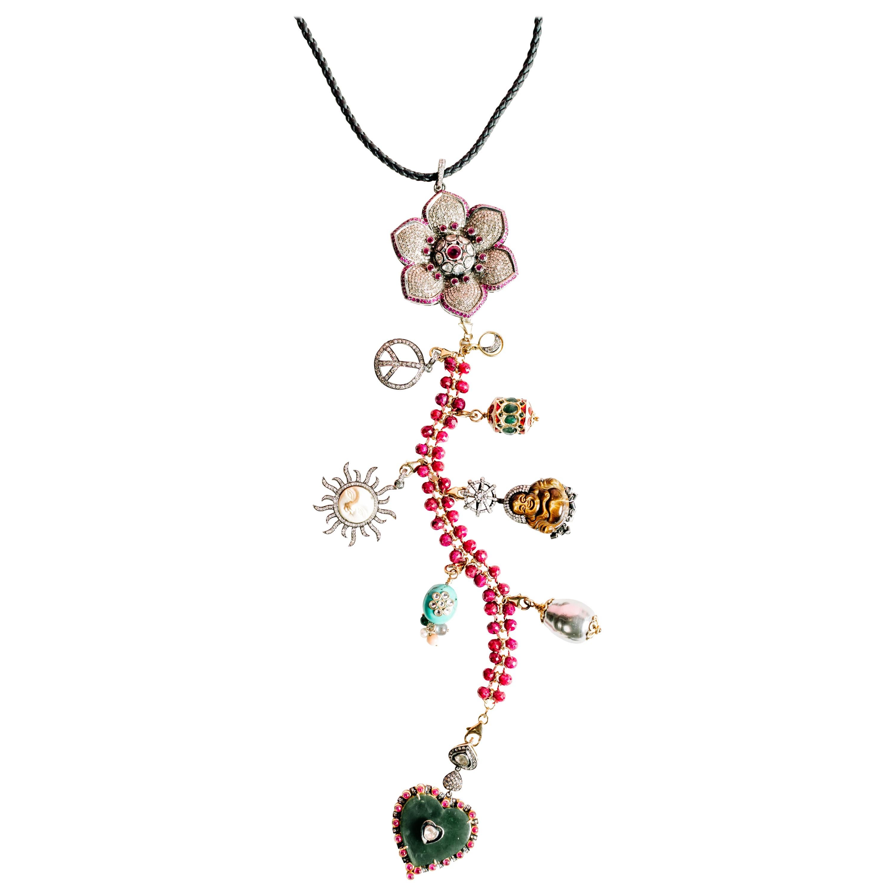 Clarissa Bronfman Signature 'Reine Du Soleil' Symbol Tree Necklace