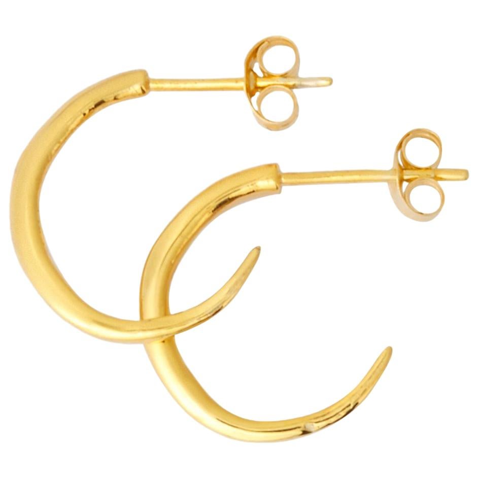 Rustic Hoop Earrings in 18 Karat Yellow Gold by Allison Bryan