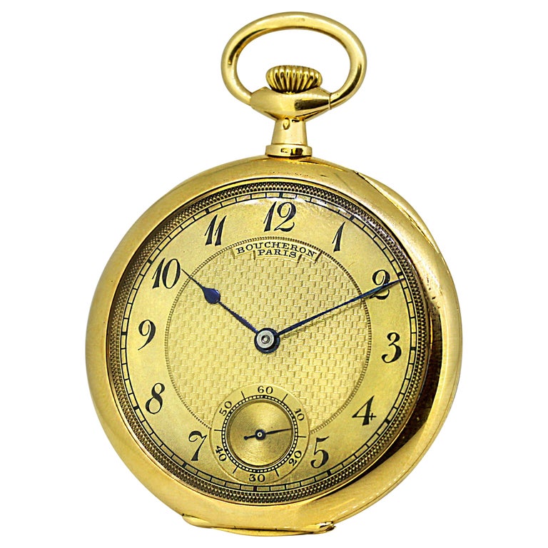 Patek Philippe for Boucheron, 18 Karat Gold Pocket Watch, 1907 For Sale