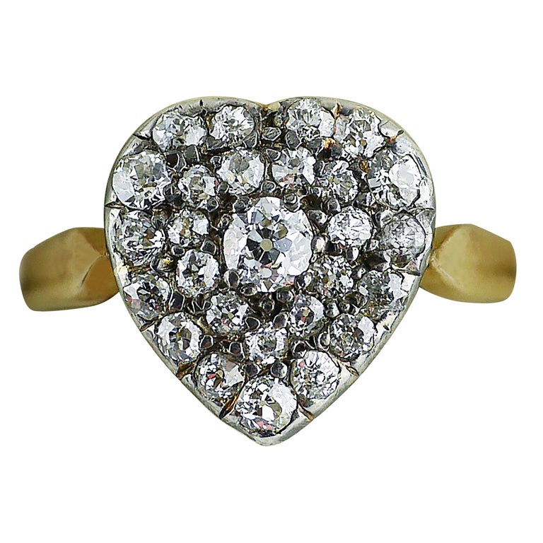 Viktorianisches Herz Diamantring, um 1870 1