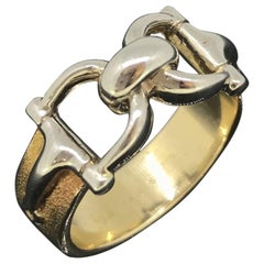 Retro Hermès Paris Saddle Stir Up Yellow White Gold Band Ring