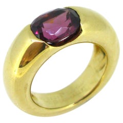 Cartier Ellipse Garnet Yellow Gold Band Ring