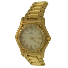 Ebel 1911 Yellow Gold and Diamond Bracelet Mother of Pearl Ladies Watch 890910