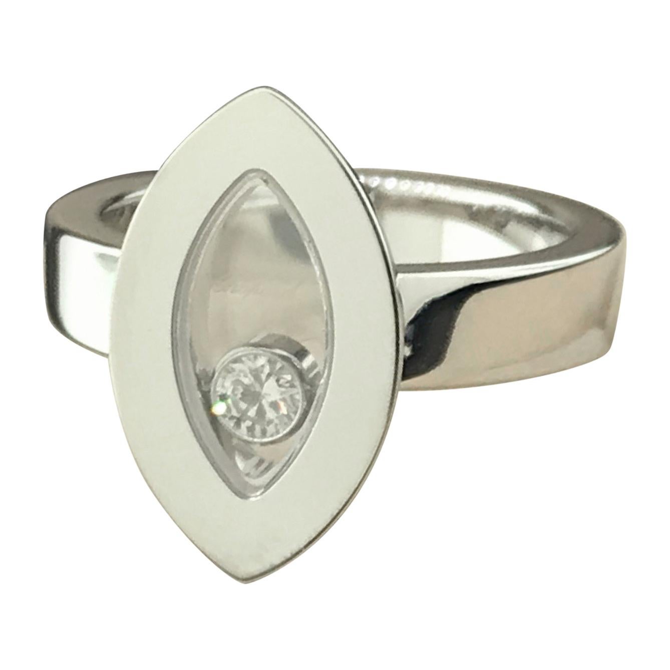 Chopard Happy Diamonds White Gold Tear Drop Shape Ring 82/5715 For Sale