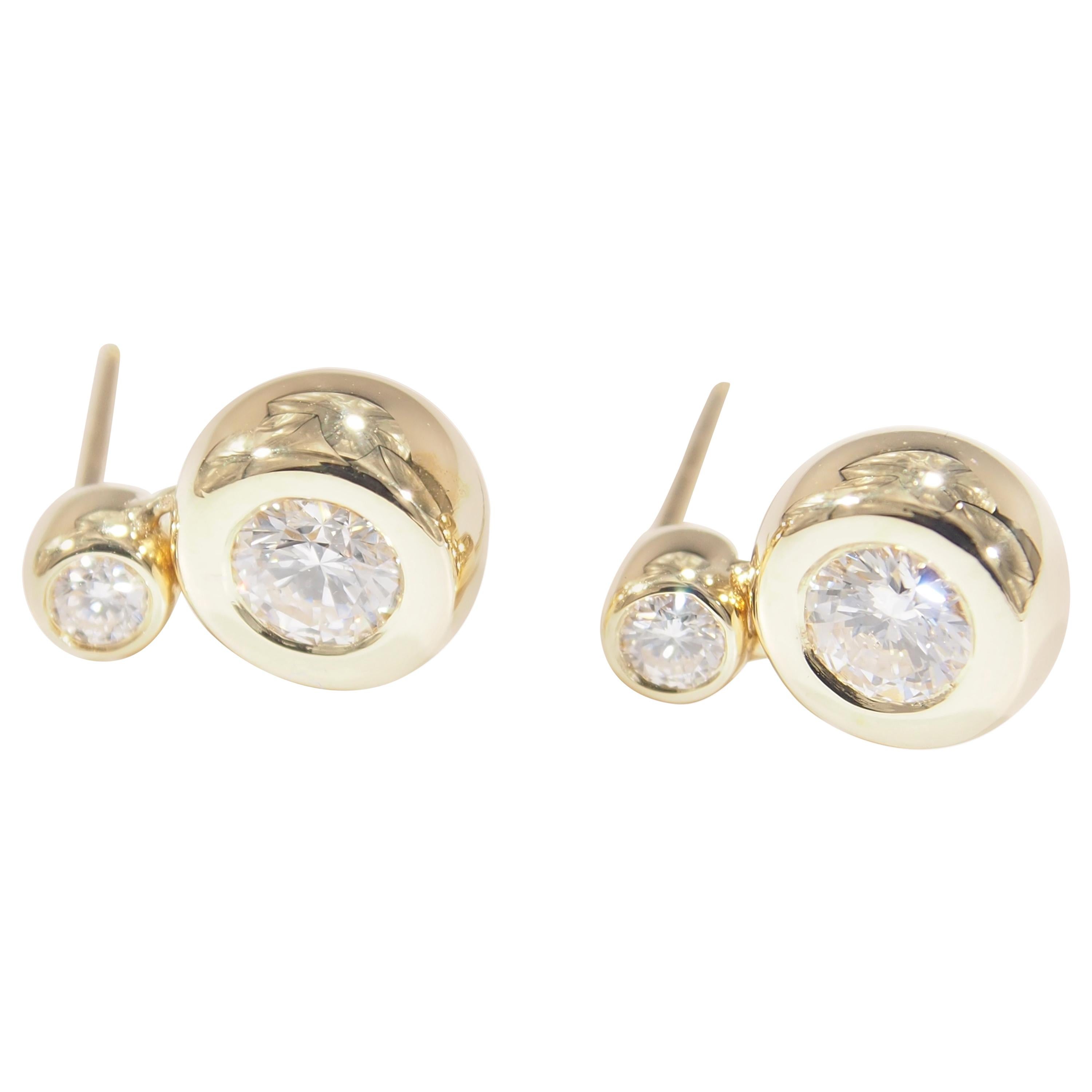 Mayors Diamond Earrings 0.64 Carat 14 Karat Yellow Gold Dangle