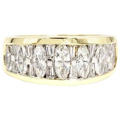 JB Star Wide Diamond 18 Karat and Platinum Band