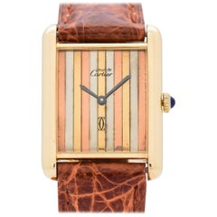 Cartier Tank Must de Men's Sized Watch with a Tri-Color Dial, 1990s