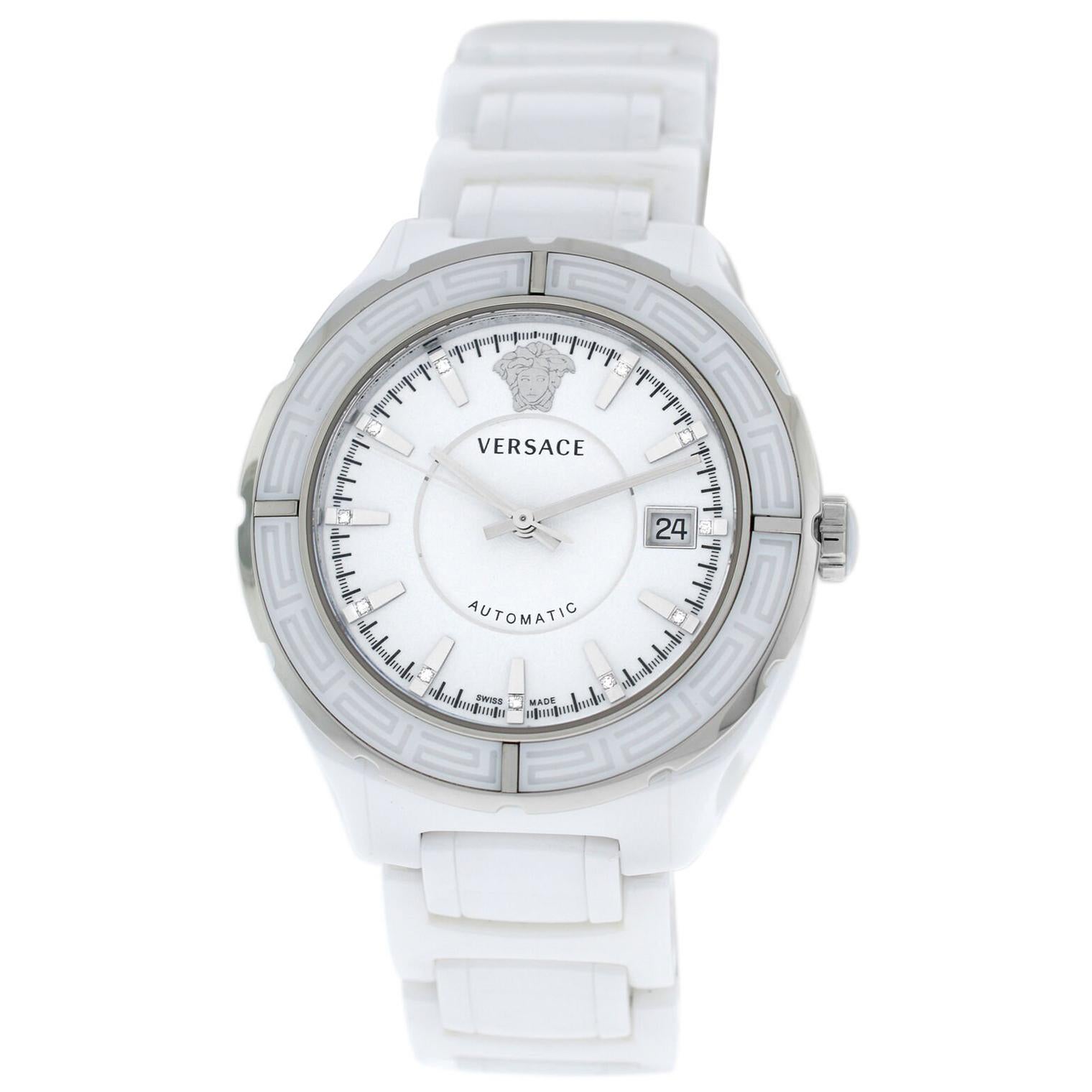 New Versace DV One Ceramic Diamond Automatic Date Watch For Sale