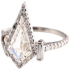 Sharon Khazzam GIA Certified 1.60 Carat IVVS2 White Diamond and Platinum Ring