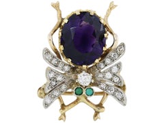 3.78 Carat Vintage Amethyst Insect Pin